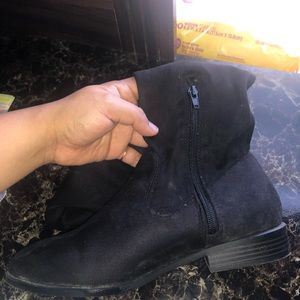 Thigh high suede boots